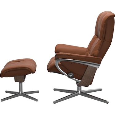 Stressless® Mayfair (M) Cross Base Recliner with Ottoman
