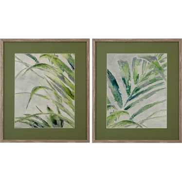 Green Palm Framed Print Set of 2