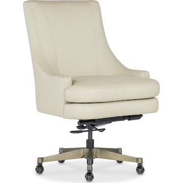 Paula Beige Leather Office Chair