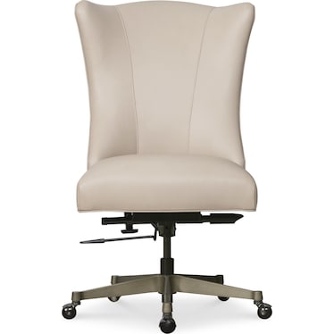 EC Transitional Beige Leather Chair