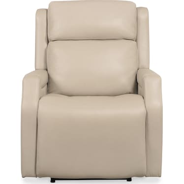 MS Beige Leather Power Recliner