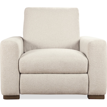 Beige Transitional Fabric Power Recliner