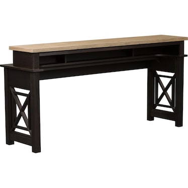 Acacia Charcoal & Ash 4-Piece Console Set with Stools