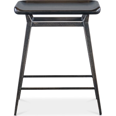 Black Casual Wood Metal Counter Stool