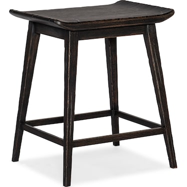 Commerce and Market Black Wood Stool