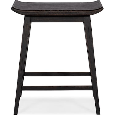 Commerce and Market Black Wood Stool