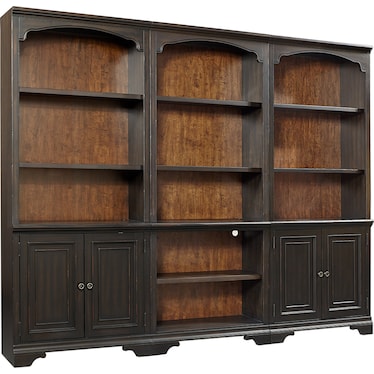 Hampton Door Bookcase Black Cherry