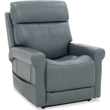 Locke Blue Leather Power Lift Chair