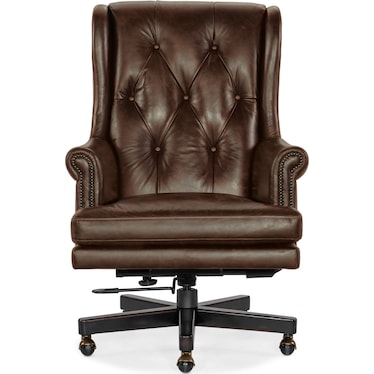 Charleston Brown Leather Office Chair
