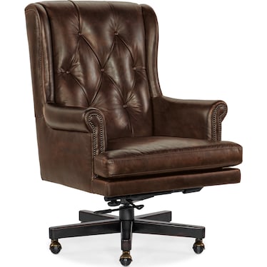 Charleston Brown Leather Office Chair