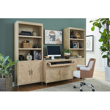 Maddox Door Bookcase Biscotti