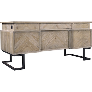 Harper Point Executive Desk Bleached Khaki