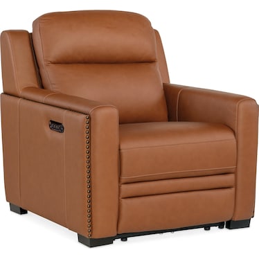 Transitional Leather Power Recliner