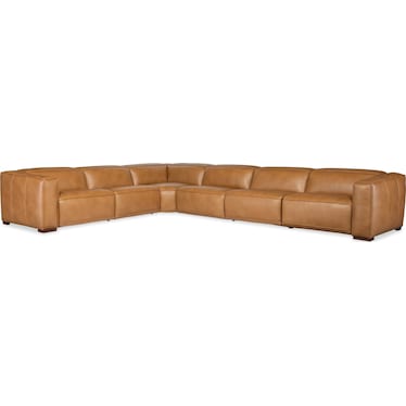 MS Brown Leather Power Sectional