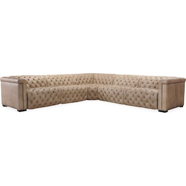 MS Brown Leather Power Sectional