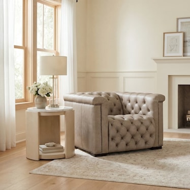 MS Brown Leather Power Recliner