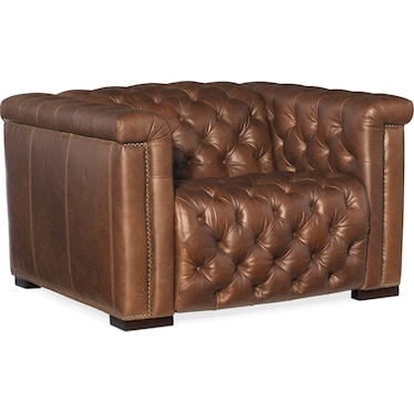 MS Brown Leather Power Recliner