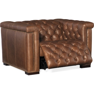 MS Brown Leather Power Recliner