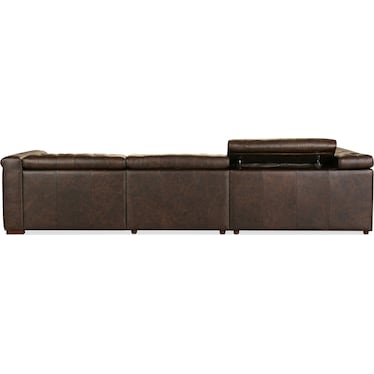 SS Brown Leather Power Sectional