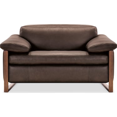 Leather Power Recliner with Headrest