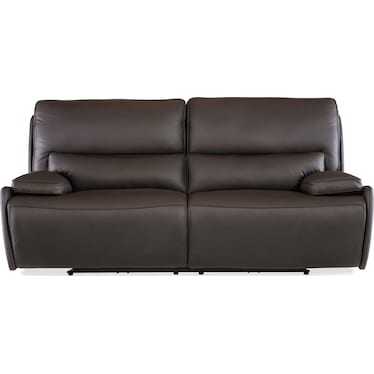 MS Brown Leather Zero Gravity Power Sofa