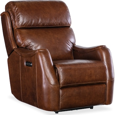 MS Power Headrest Leather Recliner