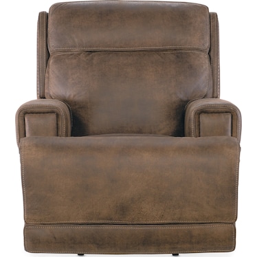 MS Brown Leather Power Recliner