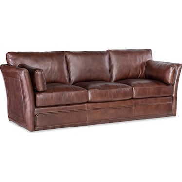 SS Brown Leather 3-Seat Sofa