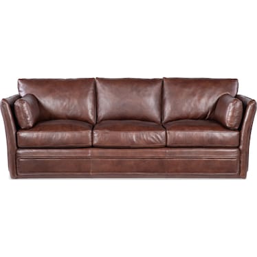 SS Brown Leather 3-Seat Sofa