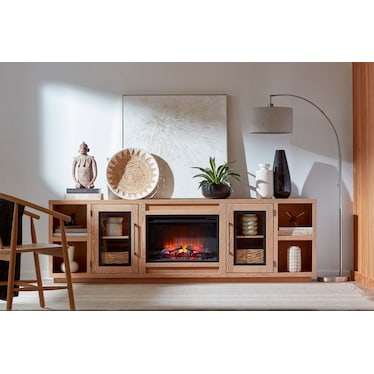 Paige Fireplace Console Cashew