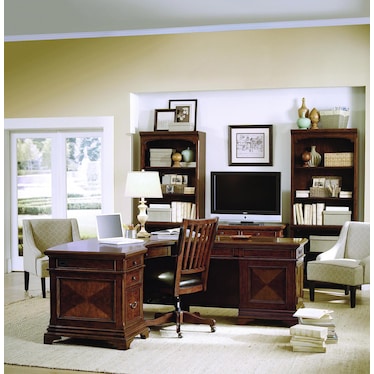 Hawthorne Curved Desk Brown Cherry