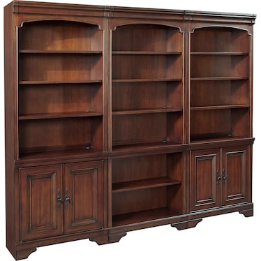 Richmond Door Bookcase Brown Burgundy