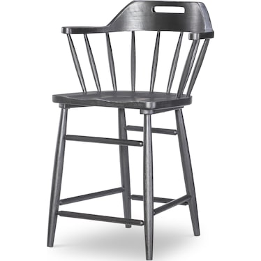 Vintage Market Counter Height Spindle Back Arm Chair with Handle Cut Out