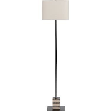 60"H Granite & Metal Floor Lamp With Shade