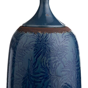 3 Piece Blue Green Ceramic Cruz Bottles