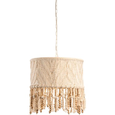 18"W Jute Pendant Light