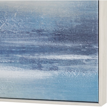Framed Hand Painted Canvas Blue/Green Ocean Wall Art