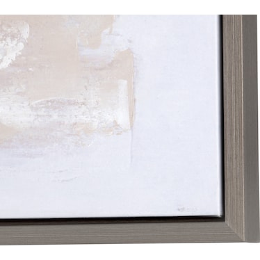 Framed Hand Painted Canvas Brown/White Birds Wall Art