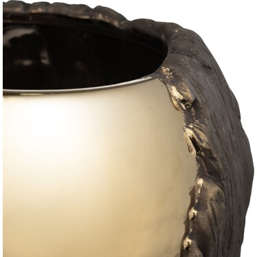 2 Piece Bronze & Gold Glazed Ceramic Containers
