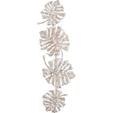 52"H Dusty White and Gold Metal Wall Sconce