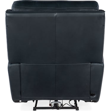 MS Dark Blue Leather Power Recliner