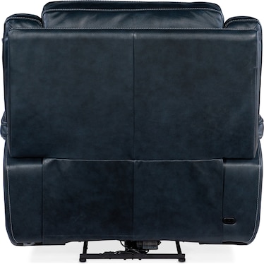 MS Dark Blue Leather Power Recliner