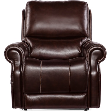 RC Dark Brown Leather Power Recliner