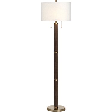 64"H Wood & Metal Floor Lamp With Shade