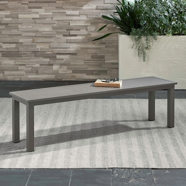 Gray Outdoor Alum. Bench