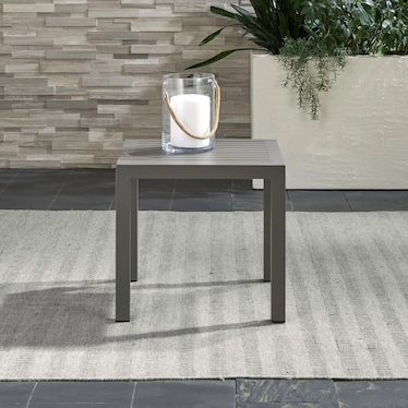 Gray Aluminum Outdoor Table