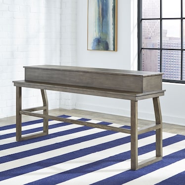 Gray Wash Reclaimed Wood Console Bar Table