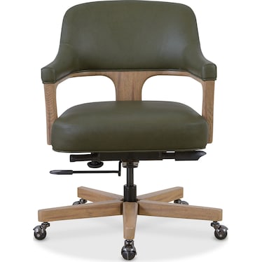Green Leather Executive Office Chair