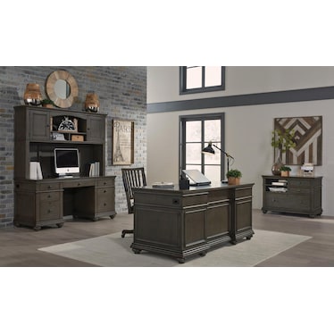 aspenhome Oxford Desk Peppercorn