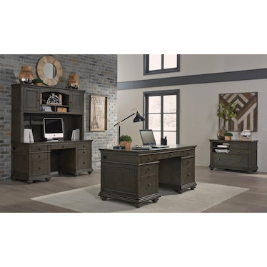 aspenhome Oxford Desk Peppercorn